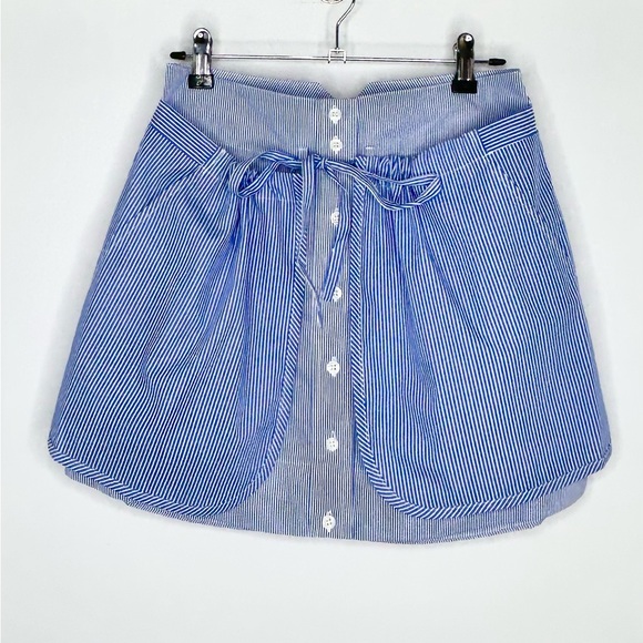 Thakoon Dresses & Skirts - Thakoon Blue Striped Multilayered Skirt with Front Tie – Size 0